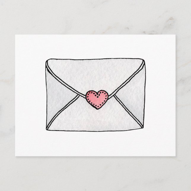 Cartes Pour Fêtes Annuelles Coeur rose. Saint Valentin. Lettre d'amour. Ados (Devant)