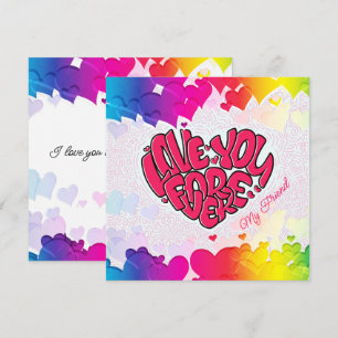 Cartes Pour Fêtes Annuelles Cœur rouge avec le mot Love You Forever Saint-Vale