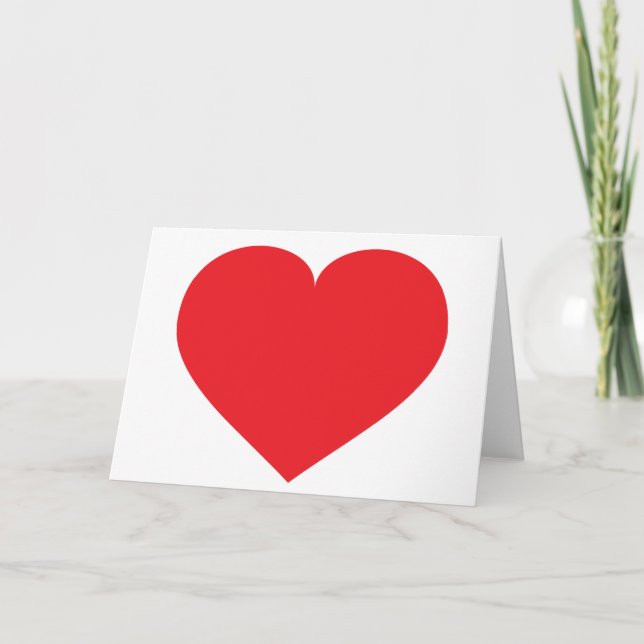 Cartes Pour Fêtes Annuelles Coeur rouge - blanc à l'intérieur (Devant)