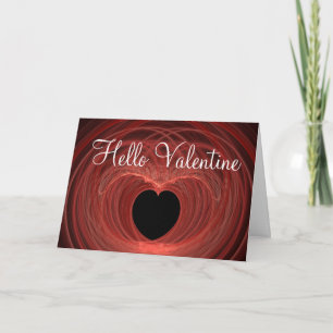 Cartes Pour Fêtes Annuelles Coeur rouge et noir spiralé