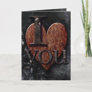 Cartes Pour Fêtes Annuelles Coeur rouillé foncé "je t'aime" gothique