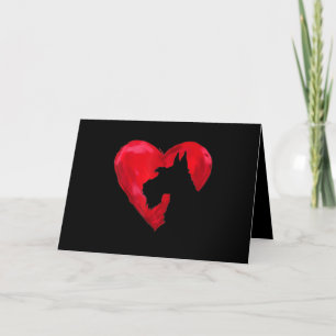 Cartes Pour Fêtes Annuelles Coeur Schnauzer Silhouette Valentines Jour de l'am