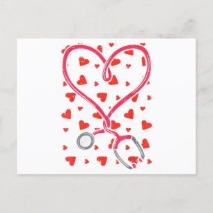 Cartes Pour Fêtes Annuelles Coeur Stethoscope Cute Love Nurse Valentines Day