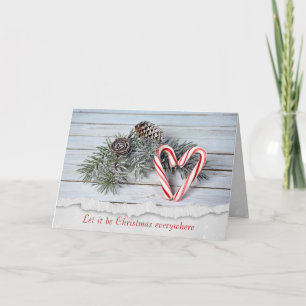 Cartes Pour Fêtes Annuelles Coeur sucre de canne Sur Bois