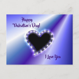 Cartes Pour Fêtes Annuelles Coeur sur arc-en-ciel violet