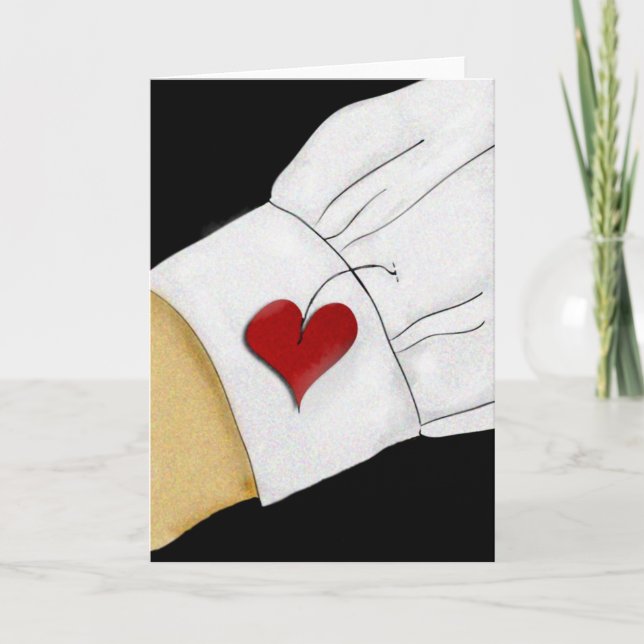 Cartes Pour Fêtes Annuelles coeur sur ma manche (Devant)