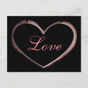 Cartes Pour Fêtes Annuelles Coeur tendance Grey Calligraphie Amour Mariage