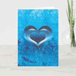 Cartes Pour Fêtes Annuelles Coeur turquoise valentine bleu