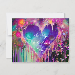 Cartes Pour Fêtes Annuelles Coeur valentin gemme qui goutte abstrait