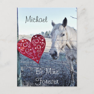 Cartes Pour Fêtes Annuelles Coeur Valentine HORSE personnalisé