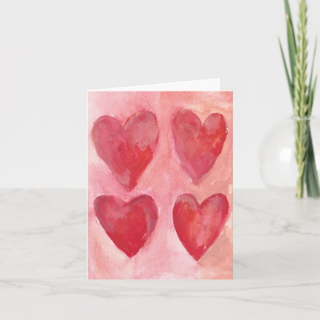 Cartes Pour Fêtes Annuelles Coeurs (Devant)