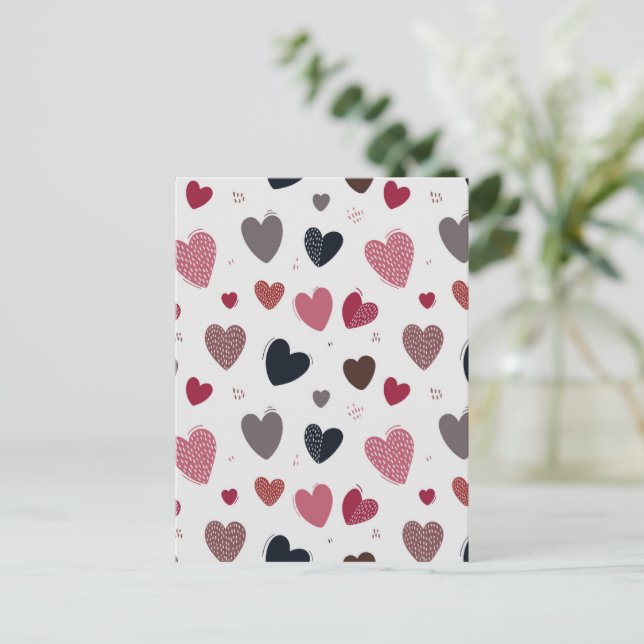 Cartes Pour Fêtes Annuelles Cœurs 3 (Debout devant)