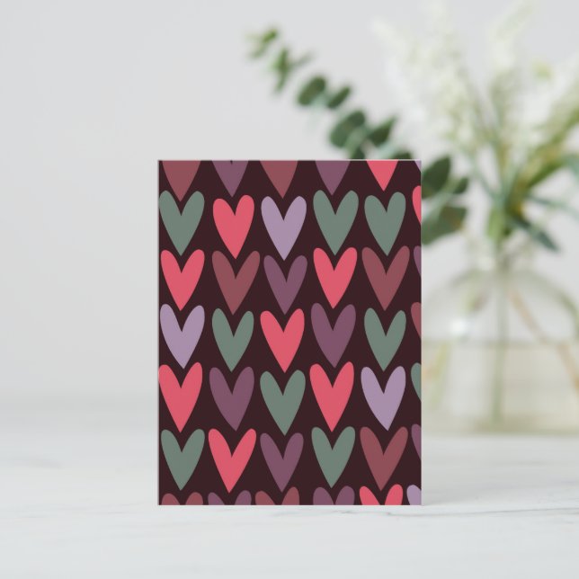 Cartes Pour Fêtes Annuelles Cœurs 6 (Debout devant)