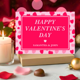 Cartes Pour Fêtes Annuelles Cœurs Aquarelle Rose Pâle Cadeau de la Saint-Valen