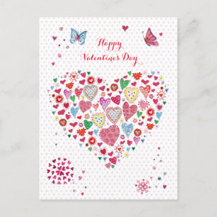 Cartes Pour Fêtes Annuelles Coeurs Coeurs de Saint-Valentin rouge et rose