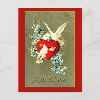 Cartes Pour Fêtes Annuelles Coeurs, colombes et salutations de Saint Valentin