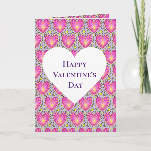 Cartes Pour Fêtes Annuelles Coeurs colorés Design Saint Valentin (Devant)