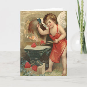 Cartes Pour Fêtes Annuelles Coeurs cupides Vintage Valentine