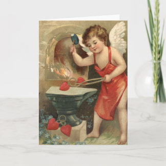 Cartes Pour Fêtes Annuelles Coeurs cupides Vintage Valentine