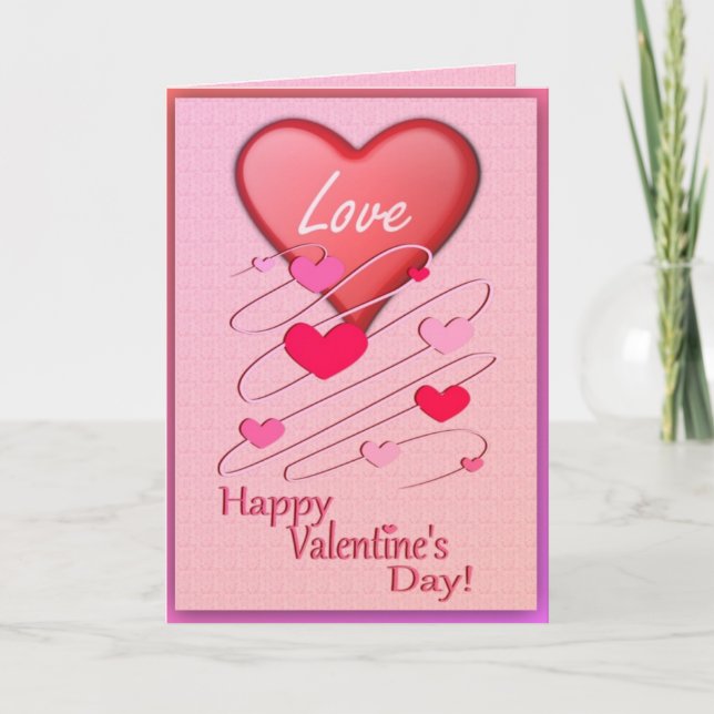 Cartes Pour Fêtes Annuelles Coeurs dans l'amour (Devant)