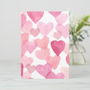Cartes Pour Fêtes Annuelles Coeurs d'aquarelle Imprimer, Saint Valentin Imprim