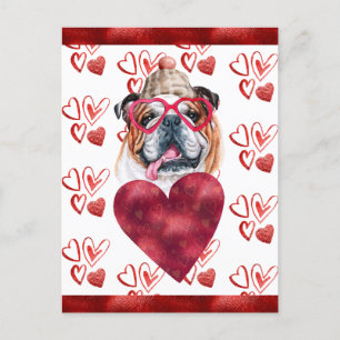 Cartes Pour Fêtes Annuelles Cœurs de Bouledogue Anglais Cadeau de la Saint-Val