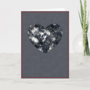 Cartes Pour Fêtes Annuelles Coeurs de Camo Valentine de marine -