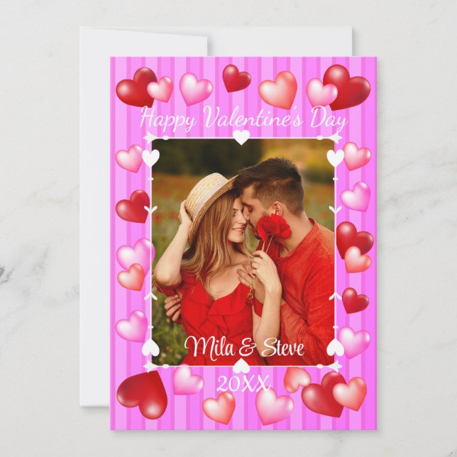 Cartes Pour Fêtes Annuelles Cœurs de la Saint-Valentin (Devant)