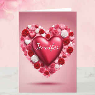 Cartes Pour Fêtes Annuelles Cœurs de la Saint-Valentin pour la femme Ajouter u