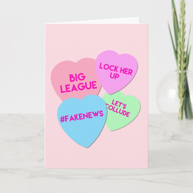 Cartes Pour Fêtes Annuelles Coeurs de sucrerie de Valentine Trumpism d'atout (Devant)