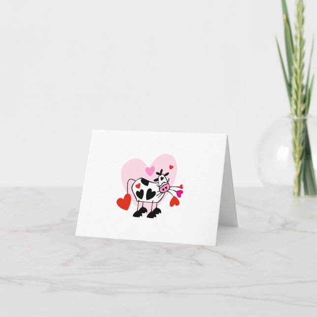 Cartes Pour Fêtes Annuelles Coeurs de vache (Devant)