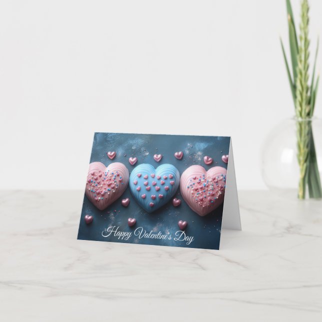 Cartes Pour Fêtes Annuelles Cœurs en chocolat Message de la Saint-Valentin (Devant)