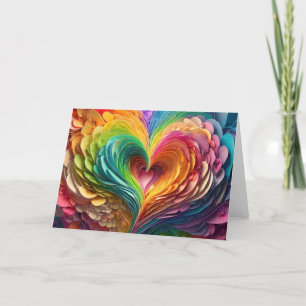 Cartes Pour Fêtes Annuelles Cœurs en papier découpé de couleurs arc-en-ciel