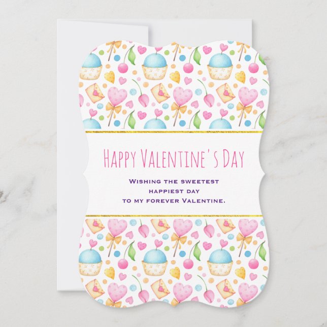 Cartes Pour Fêtes Annuelles Coeurs et amour Aquarelle Motif Valentine's (Devant)