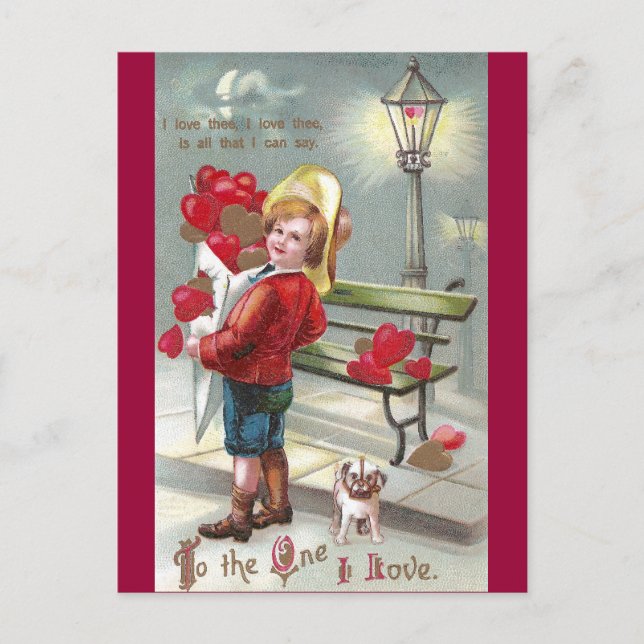 Cartes Pour Fêtes Annuelles Coeurs et chiot Valentine d'O de sorts (Devant)
