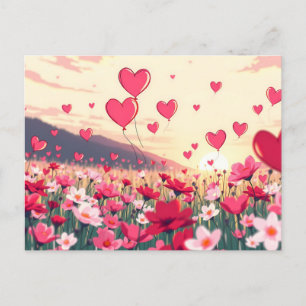 Cartes Pour Fêtes Annuelles Coeurs et fleurs de la Saint Valentin