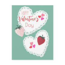 Coeurs et fraises Joyeuse Saint Valentin