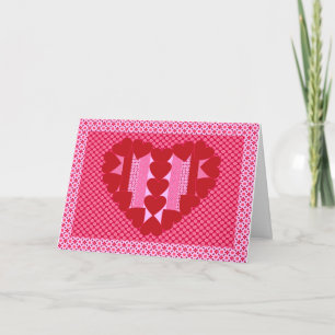 Cartes Pour Fêtes Annuelles Coeurs et rayures - édredon