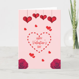 Cartes Pour Fêtes Annuelles Coeurs et Rose