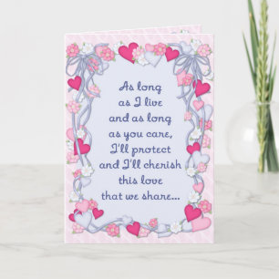 Cartes Pour Fêtes Annuelles Coeurs et Ruban Romance - Verse intérieur