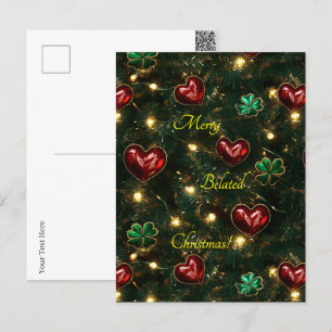 Cartes Pour Fêtes Annuelles Coeurs et Shamrocks de Noël