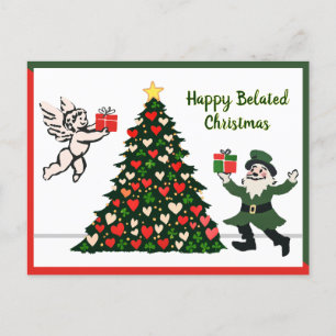 Cartes Pour Fêtes Annuelles Coeurs et Shamrocks de Noël