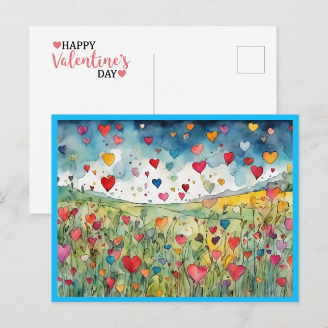Cartes Pour Fêtes Annuelles Coeurs Heureuses Saintes-Valentin (Devant / Derrière)