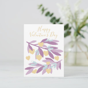 Cartes Pour Fêtes Annuelles Coeurs Heureuses Saintes-Valentin Branches Fleurs