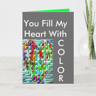 Cartes Pour Fêtes Annuelles Coeurs perplexes colorés