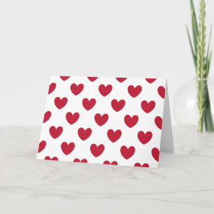 Cartes Pour Fêtes Annuelles Coeurs polka rouge sur blanc