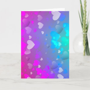 Cartes Pour Fêtes Annuelles Coeurs rose et bleu