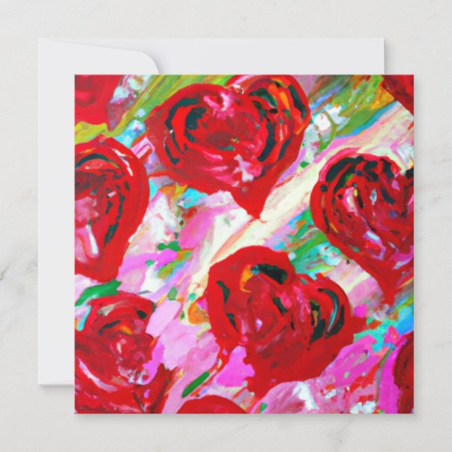 Cartes Pour Fêtes Annuelles Coeurs roses (Devant)