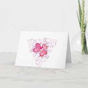 Cartes Pour Fêtes Annuelles Coeurs roses