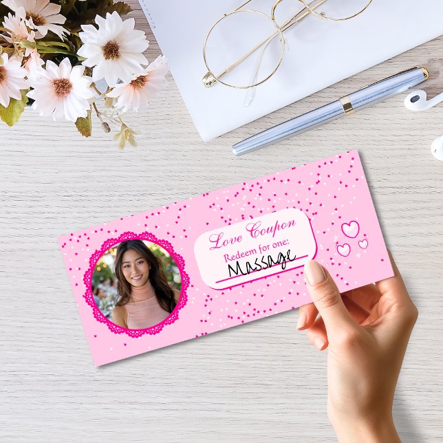 Cartes Pour Fêtes Annuelles Coeurs roses Coupons d'amour Saint-Valentin (Créateur téléchargé)